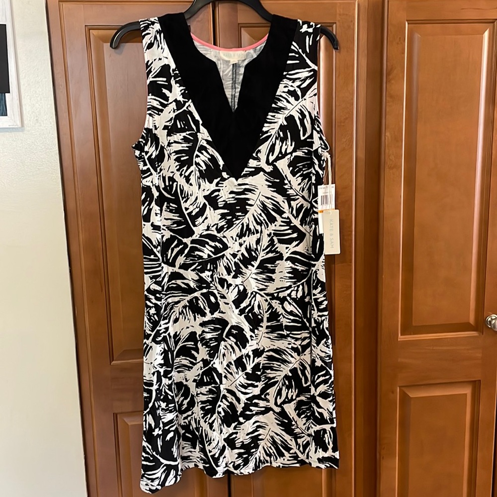 Kate & Sam Summer Dress size Small Black & White Botanical Print